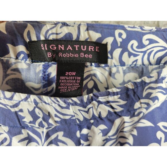 Robbie Bee Signature Womens Skirt 20W Plus ALine Side Zip Blue FLO198XE - Picture 7 of 7